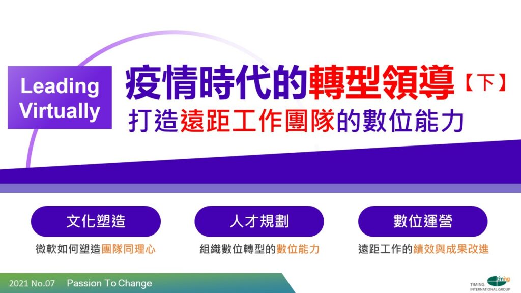 leading virtually 疫情時代的轉型領導,打造遠距工作團隊的數位能力